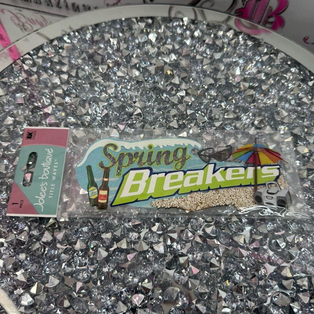 Spring Breakers Decorative Sticker sand, multicolour vintage Y2K scrapbook